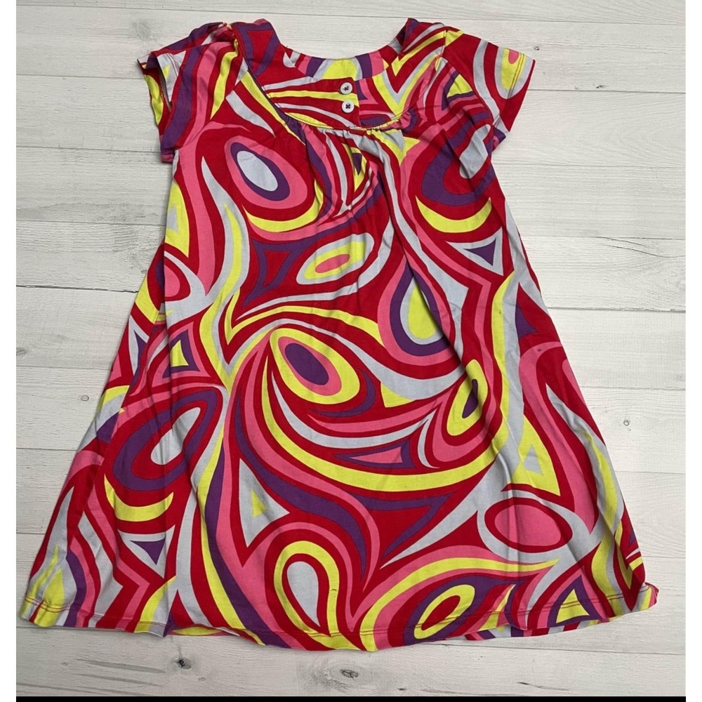 Hanna Andersson girls mod abstract dress 120 6/7